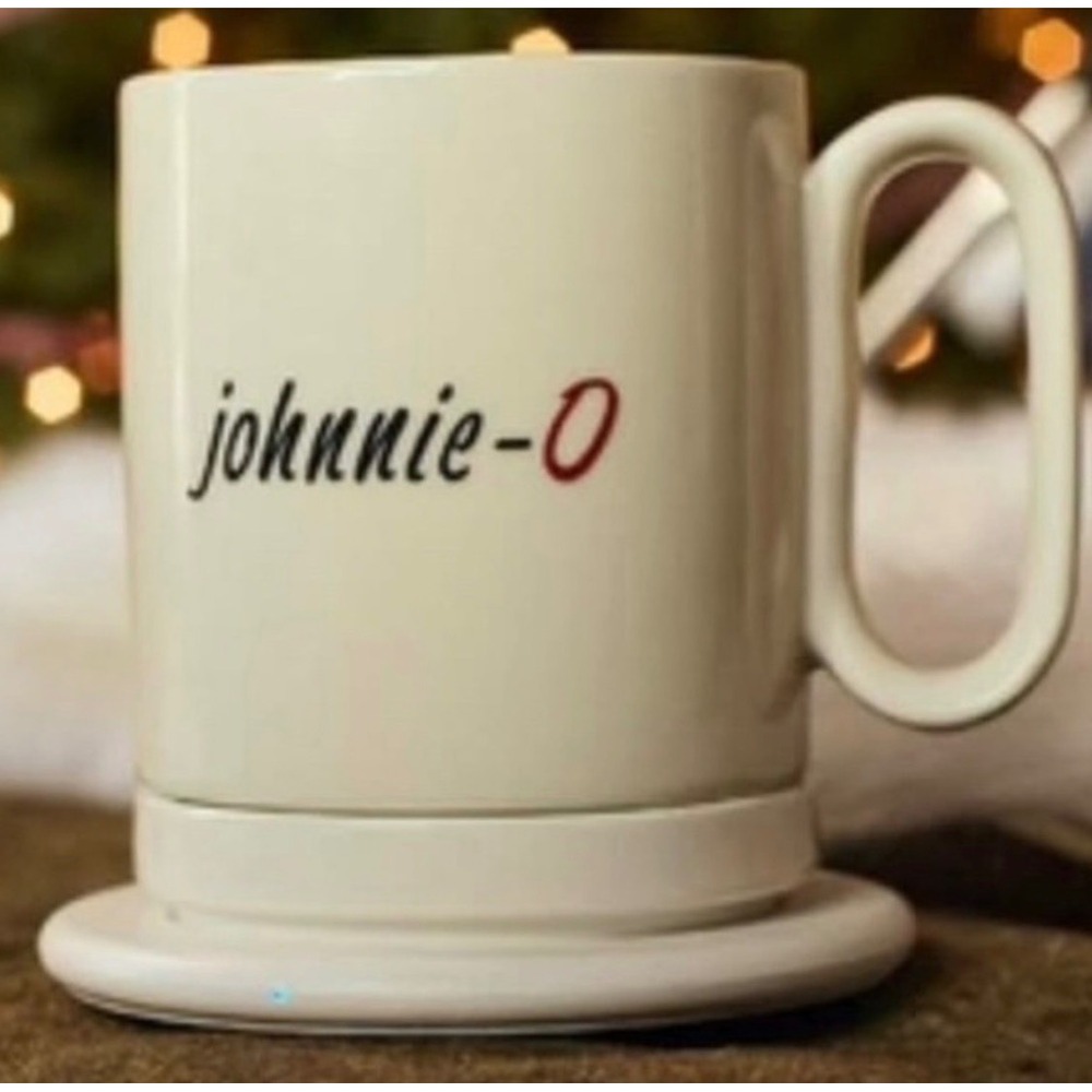 Johnnie-O MugCharger Unisex OS White Ceramic Mug & Wireless Warmer Coaster Set